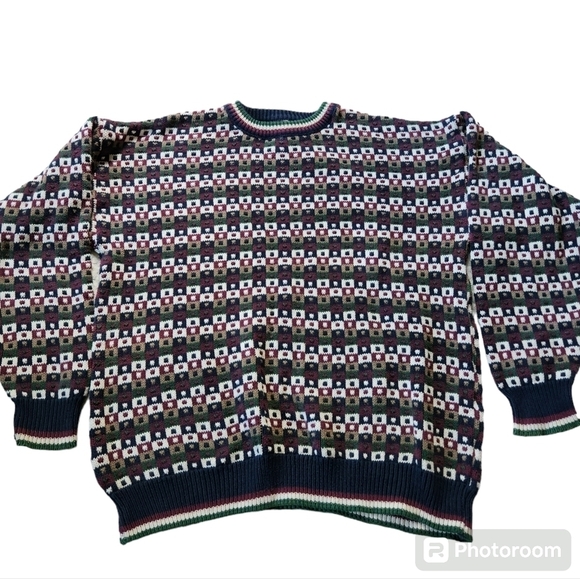 Vintage Eddie Bauer Knit Crew Neck Pull Over Long Sleeve Grandpa Sweater Sz XL - Picture 1 of 4